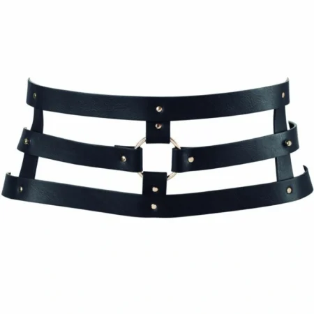 Bijoux Indiscrets MAZE | Wide Belt and Restraints - Black A high-quality image of the MAZE Wide Belt Restraints.