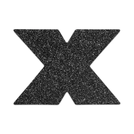 Bijoux Indiscrets FLASH - Cross Nipple Pasties - Black A high-quality image of the Black Cross Nipple Pasties.