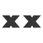 Bijoux Indiscrets FLASH - Cross Nipple Pasties - Black A high-quality image of the Black Cross Nipple Pasties.
