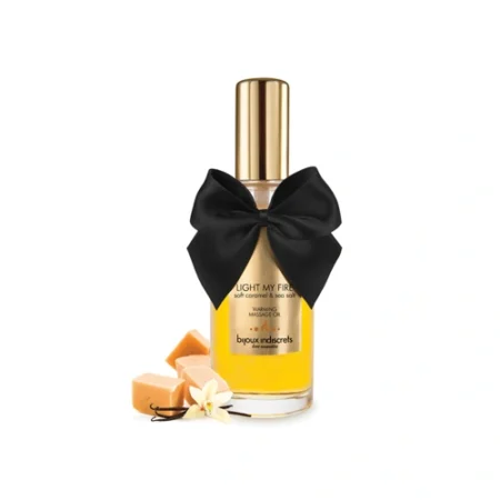 Bijoux Indiscrets Light My Fire - Soft Caramel Warming Oil A high-quality image of the Caramel Warming Massage Oil.