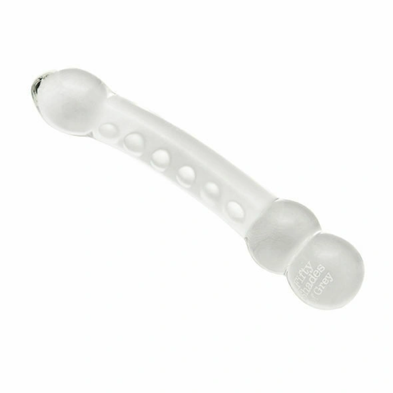 Fifty Shades Of Gray Drive Me Crazy Glass Massage Wand - Transparent A high-quality image of the explosive G-spot massage wand.