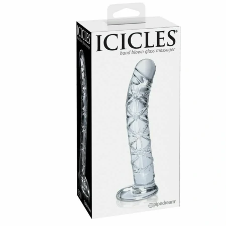 Icicles offre un elegante dildo in vetro Icicles N. 60 per una stimolazione del punto G indimenticabile.