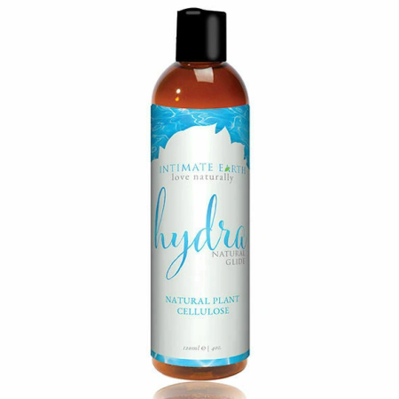 Il lubrificante a base d'acqua Hydra Natural Glide di Intimate Earth offre un'esperienza di piacere naturale e sicura.