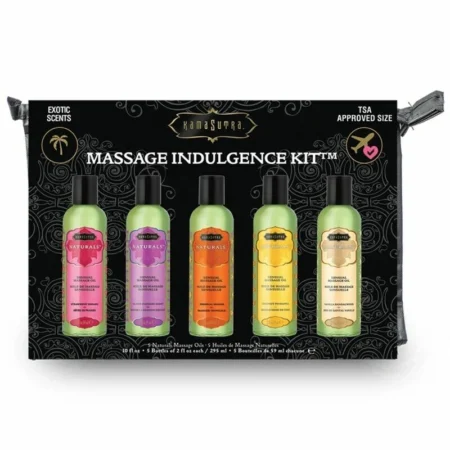 Kama Sutra Indulgence Massage Oil Kit A high-quality image of the Kamasutra Massage Oil Kit.