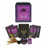 Kama Sutra Weekender Tin Kit Raspberry Kiss. Be always ready for love with the Kamasutra Weekender Tin Kit Raspberry Kiss! This portable kit includes a selection of sensual items like kissable oils and erotic play cards for unforgettable romantic experiences.