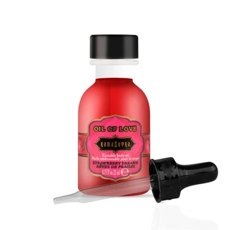 Kama Sutra Oil Of Love - Strawberry Dreams 22 ml. Experience the sweetness of intimacy with Oil Of Love Strawberry Dreams.