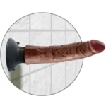 King Cock 17.78 cm Vibrating Cock - Brown A high-quality image of the King Cock Vibrating Dildo.