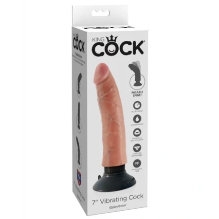 King Cock 17.78 cm Vibrating Cock - Flesh A high-quality image of the King Cock vibrating dildo.