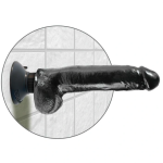 King Cock 23 cm Vibrating Cock With Balls - Black A high-quality image of the King Cock Vibrating Dildo.