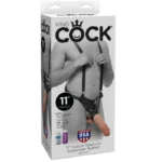 Il King Cock Strap-On Cavo 28 cm offre un'esperienza intensa e sicura grazie al suo design realistico e regolabile.