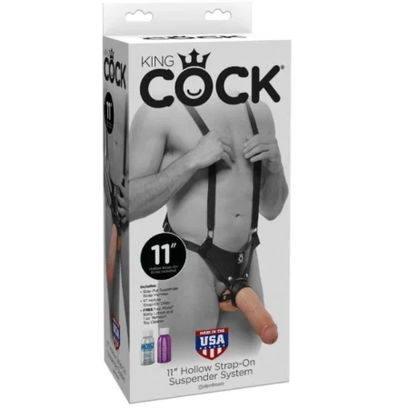 King Cock 28 cm Hollow Strap-on Suspender System - Flesh A high-quality image of the King Cock strap-on system.