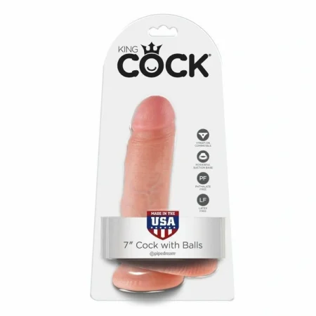 King Cock 7 Inches Cock Flesh With Balls 17.8 cm A high-quality image of the 7 Inch Realistic Dildo.