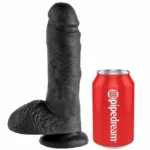 King Cock 8 Inches Cock Black With Balls 20.3 cm A high-quality image of the King Cock 8 Inches dildo.