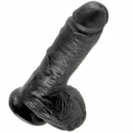 King Cock 8 Inches Cock Black With Balls 20.3 cm A high-quality image of the King Cock 8 Inches dildo.