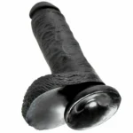 King Cock 8 Inches Cock Black With Balls 20.3 cm A high-quality image of the King Cock 8 Inches dildo.