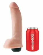 King Cock 9 Inches Squirting Cock with Balls Unleash your fantasies with the Realistic Penis Natural Ejaculator from King Cock.