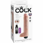 King Cock 10 Inches Squirting Cock with Balls A high-quality image of the Squirting Flesh 10 Inches dildo.