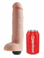 King Cock 10 Inches Squirting Cock with Balls A high-quality image of the Squirting Flesh 10 Inches dildo.