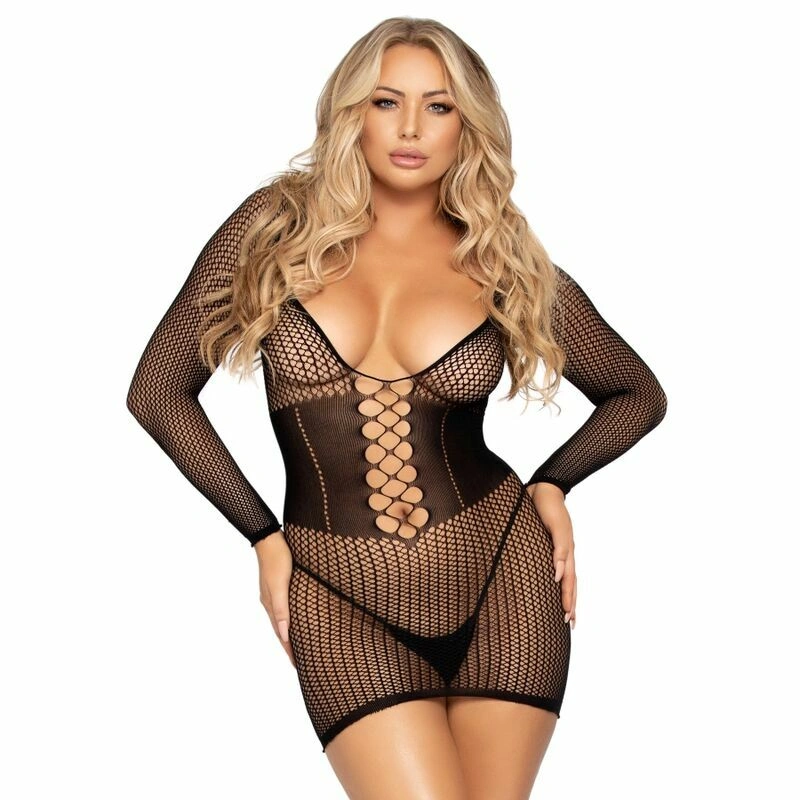 Leg Avenue Net Long Sleeve Mini Dress One Size. Elevate your allure with the Net Long Sleeve Mini Dress from Leg Avenue.