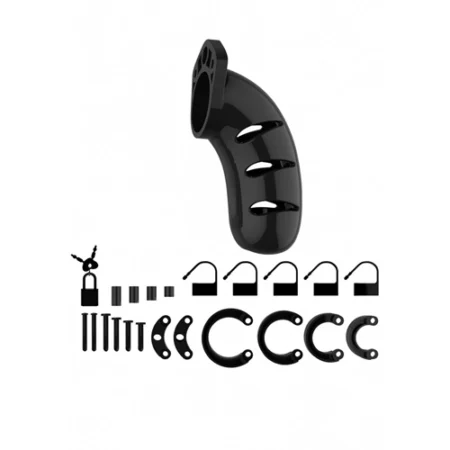 ManCage Chastity Cage 03 - Black. Unleash a new level of pleasure and control with the ManCage 03 Chastity Cage in black.