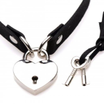 Il Collare Lock-it di Master Series unisce eleganza e dinamiche di potere con il suo lucchetto a cuore.