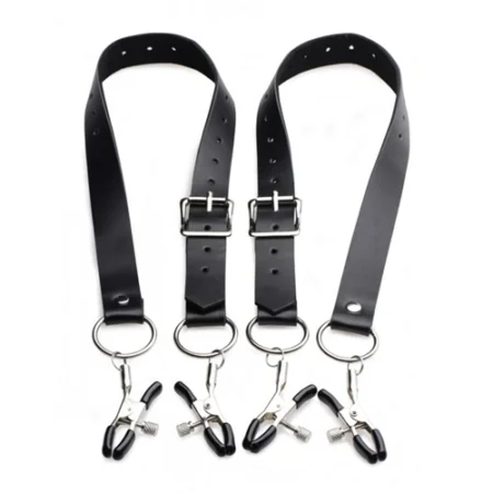 Master Series Spread Labia Spreader Straps With Clamps. Enhance your intimate experiences with the Spread Labia Spreader Straps.
