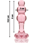 7 X 3 cm Pink - Nebula Series By Ibiza A high-quality image of the Nebula Series Glass Anal Plug.