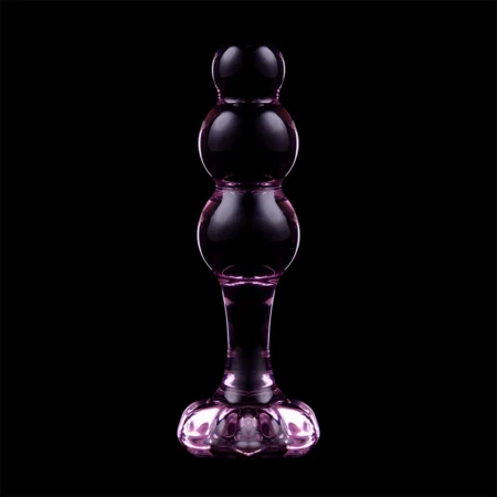 7 X 3 cm Pink - Nebula Series By Ibiza A high-quality image of the Nebula Series Glass Anal Plug.