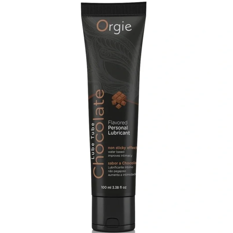 Orgie Chocolate Water Based Lube 100 ml. Indulge in the deliciously kissable Orgie Chocolate Water Based Lube.
