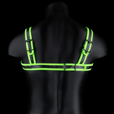 Ouch! Buckle Harness - Glow in the Dark (available in Black and Green) A high-quality image of the authentic bondage harness.