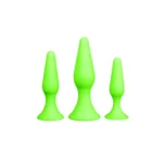 Ouch! Butt Plug Set - Glow in the Dark. Enjoy a unique blend of visual spectacle and sensual pleasure with the Ouch! Glow in the Dark Butt Plug set.