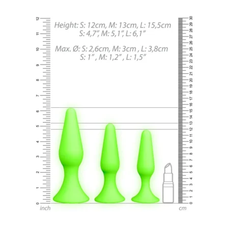 Esplora il piacere con il Set di Butt Plug Fluorescente di Ouch! che illumina la tua esperienza intima.