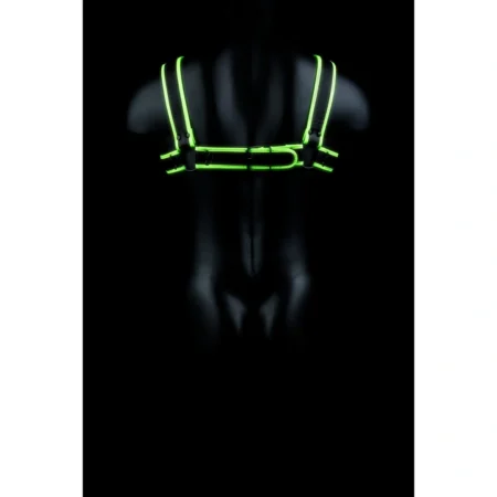 Ouch! Chest Bulldog Harness - Glow in the Dark (available in Black and Green) A high-quality image of the glow in the dark bondage harness.