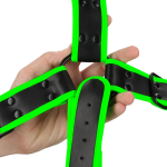 Ouch! Cross Armor - Glow in the Dark (available in Black and Green) A high-quality image of the glow in the dark bondage harness.