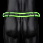 Ouch! Jockstrap with Buckle - Glow in the Dark (available in Green) A high-quality image of the fluorescent underwear for man.