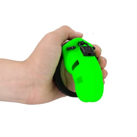 Ouch! Model 20 Chastity Cage - Glow in the Dark - 4 / 9 cm A high-quality image of the glow-in-the-dark chastity cage.