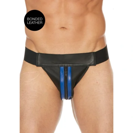 Il Jockstrap con cerniera frontale di Ouch! offre un'esperienza unica di abbigliamento maschile sexy in pelle morbida e confortevole.
