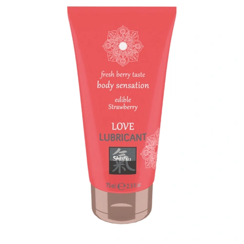 Shiatsu Love Lubricant Edible - Strawberry A high-quality image of the water-based edible lubricant.
