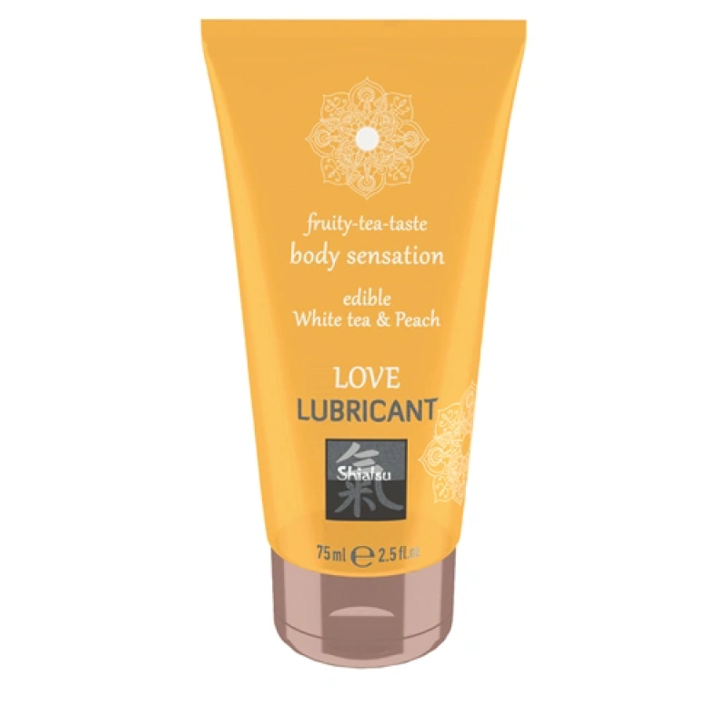 Shiatsu Love Lubricant Edible - White Tea & Peach A high-quality image of the edible lubricant white tea.