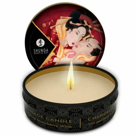 Shunga Mini Caress By Candlelight Massage Candle Wine A high-quality image of the this soy based candle.
