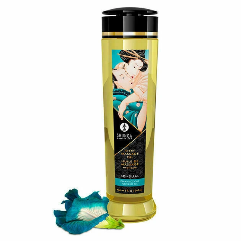 Scopri l'olio da massaggio erotico sensuale di Shunga e goditi un viaggio di benessere intimo con oli essenziali naturali.
