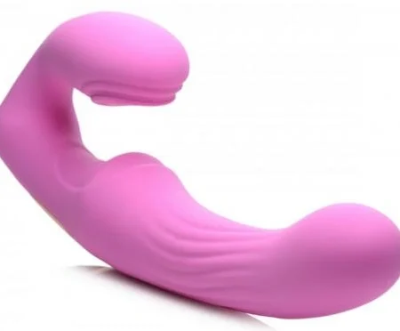 Scopri il piacere condiviso con lo strap-on in silicone vibrante senza imbrago di Strap U
