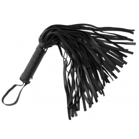 Strict Pleather Pleasure Mini Flogger A high-quality image of the handmade leather flogger.