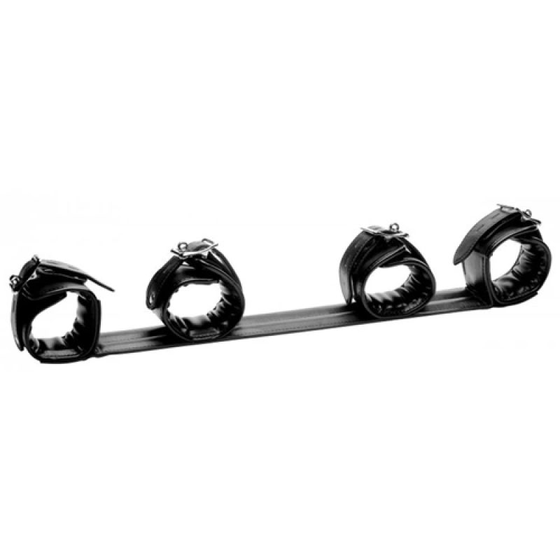 Strict Spreader Bar With Cuffs. Experience the perfect blend of comfort and control with the Strict Spreader Bar With Cuffs.