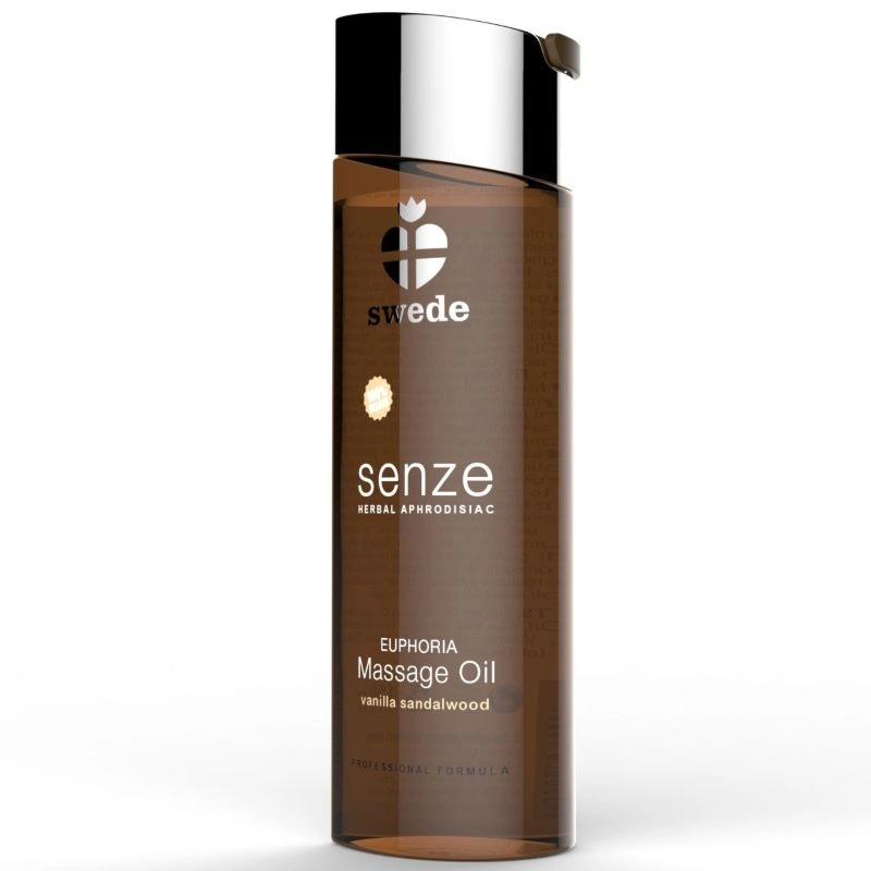 L'olio da massaggio afrodisiaco Euforia di Swede trasporta i sensi con una miscela vegan e oli essenziali rilassanti.