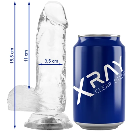X Ray Clear Cock With Balls 15.5cm X 3.5cm A high-quality image of the best penis dildo.