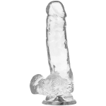 X Ray Clear Cock With Balls 18.5cm X 3.8cm A high-quality image of the clear realistic dildo.