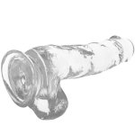 X Ray Clear Cock With Balls 18.5cm X 3.8cm A high-quality image of the clear realistic dildo.