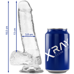 X Ray Clear Cock With Balls 18.5cm X 3.8cm A high-quality image of the clear realistic dildo.