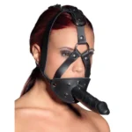 Zado Leather Head Harness With Dildo. Take control with the Zado Leather Head Harness.